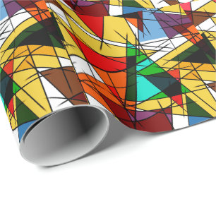Papel De Presente Triângulo Moderno Colorido Geométrico 