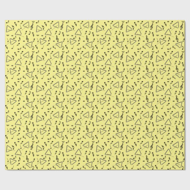 Papel De Presente Triângulo Music Notes Wraping Paper (Barra)