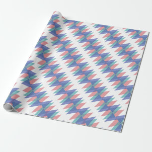 Papel De Presente Triângulos azuis e corais