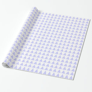 Papel De Presente Triângulos - Azul em Pó Branco
