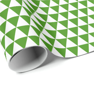 Papel De Presente Triângulos brancos e verdes