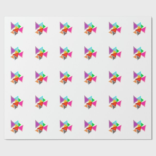 Papel De Presente Triângulos Coloridos (Aberto)