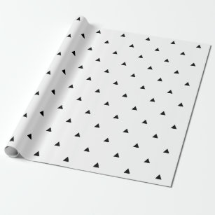 Papel De Presente Triângulos geométricos brancos pretos elegantes do