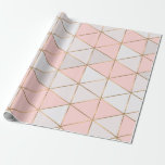 Papel De Presente Triângulos Geométricos Modernos Abstrato Peach Dou<br><div class="desc">Triângulos Geométricos Modernos Abstrato Peach Design Dourado. Personalizar com ou sem texto. Projetada por Visnezh</div>