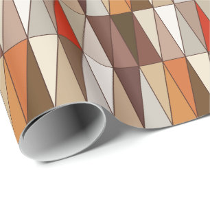 Papel De Presente Triângulos geométricos modernos, bege, Brown,