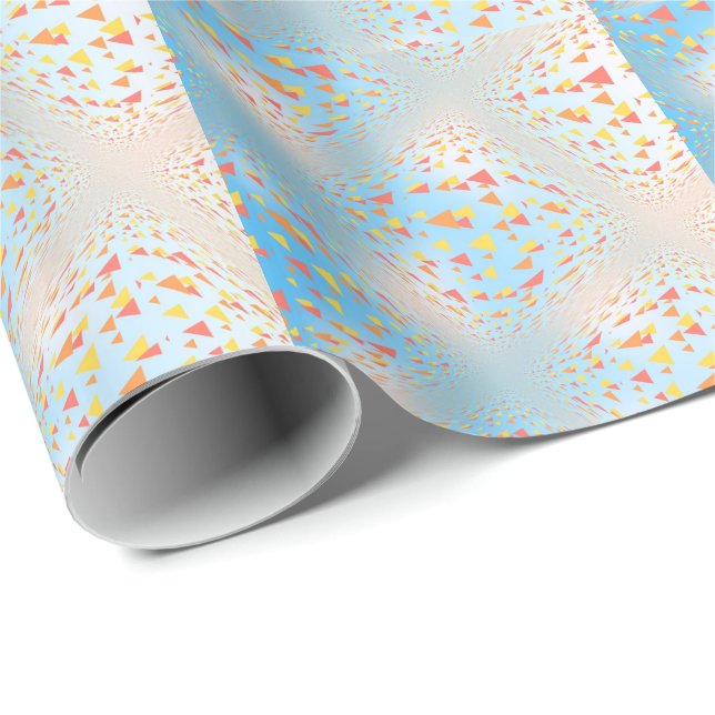 Papel De Presente Triângulos Mini Flutuantes Abstratos (Ponta do rolo)