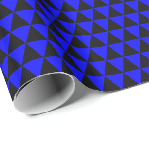 Papel De Presente Triângulos Preto e Azul