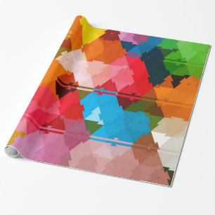 Papel De Presente Tribal Arco-Íris Colorido