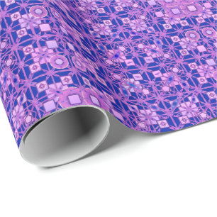 Papel De Presente Tribal Batik - tons de roxo