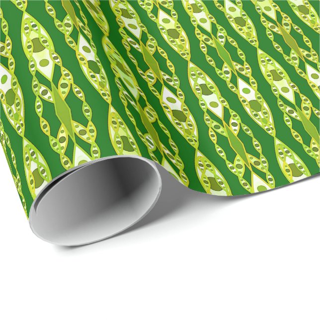 Papel De Presente Tribal Batik - Verde escuro e abacado (Ponta do rolo)