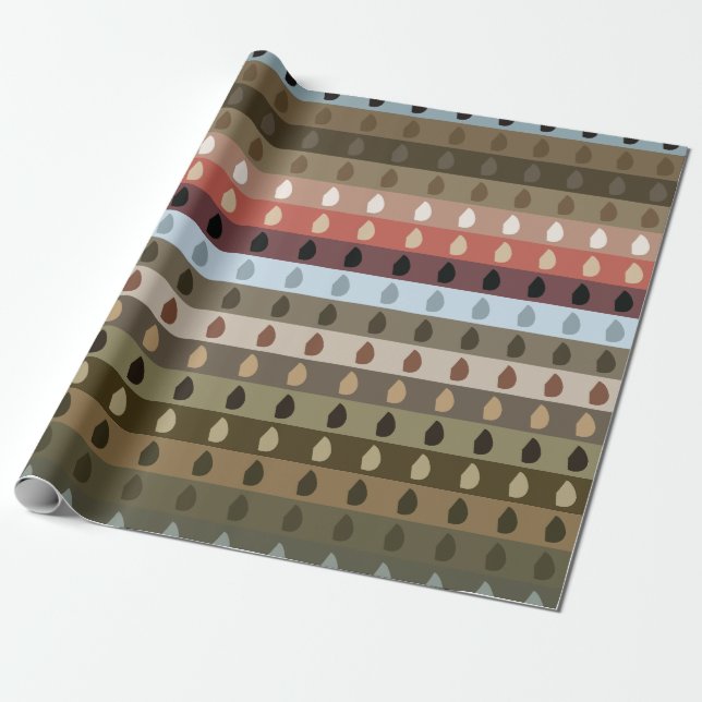 Papel De Presente Tribal de Stripe Colorida (Desenrolado)