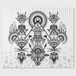 Papel De Presente Tribal Nativo abstrato