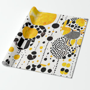 Papel De Presente Tribo Sunshine: Padrões Nativos Amarelos