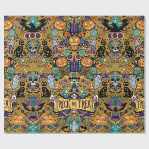 Papel De Presente Trick Or Treat Halloween