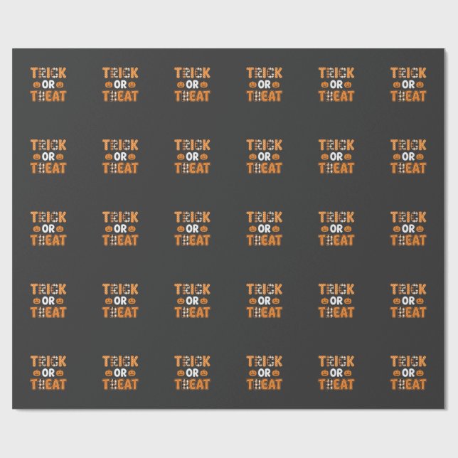 Papel De Presente Trick or Treat Halloween Abóbora Design Vector_1 (Aberto)
