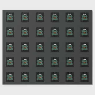 Papel De Presente Trick ou Treat do Halloween Morcego Design Web_1