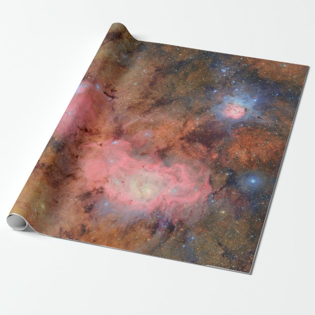 Papel De Presente Trifid and Lagoon Nebulae (Desenrolado)