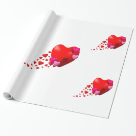 Papel De Presente Trilha de Corações -
