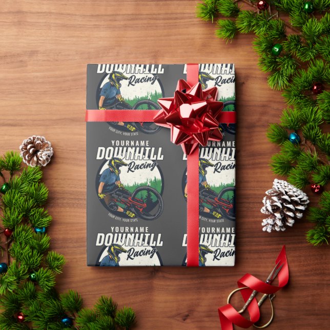 Papel De Presente Trilha Personalizada de Bicicleta de Montanha para (Presente de Natal)