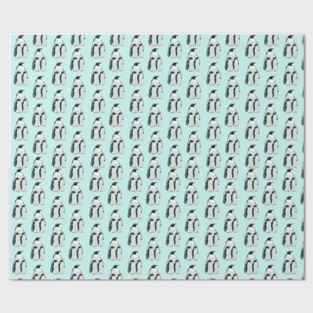 Papel De Presente Trio de Pinguins (Aberto)