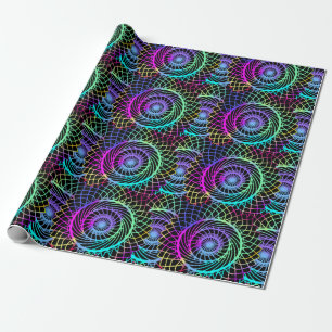 Papel De Presente Trippy Crazy Colorful Circle Mente Mandala