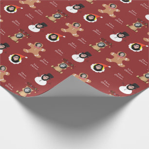 Papel De Presente Tripulação de Natal 4 Foto Personalizada Engraçada