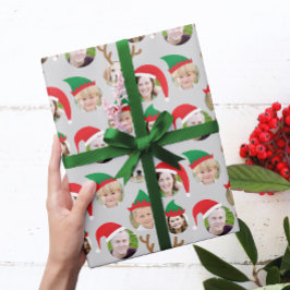 Papel De Presente Tripulação de Natal Personalizada com Seis Fotogra