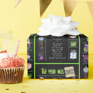 Papel De Presente Trivia do Ano Aniversário de 2002