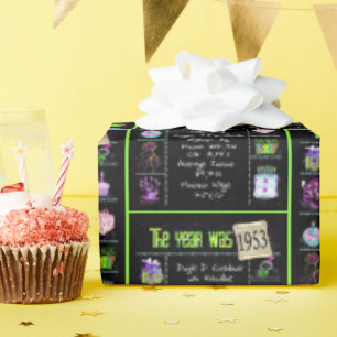 Papel De Presente Trivia do Ano de Aniversário de 1953