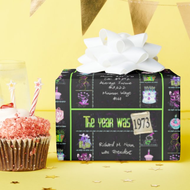 Papel De Presente Trivia do Ano de Aniversário de 1973 (Festa de aniversário)