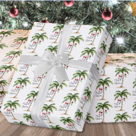 Papel De Presente Tropical Beach Christmas