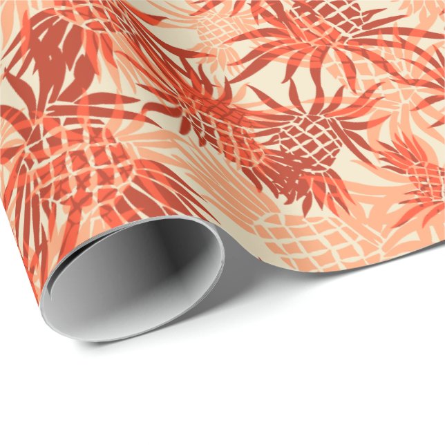 Papel De Presente Tropical de Pineapple Camo Hawaiian (Ponta do rolo)