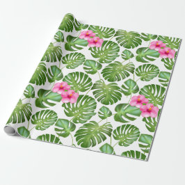 Papel De Presente Tropical Leaves