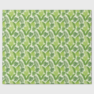 Papel De Presente Tropical Leaves & Monstera Seamless Pattern