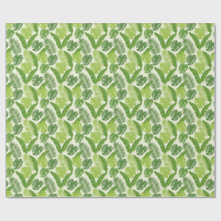 Papel De Presente Tropical Leaves & Monstera Seamless Pattern