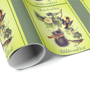 Papel De Presente Troupial Oriole Audubon Birds Art Personalizado
