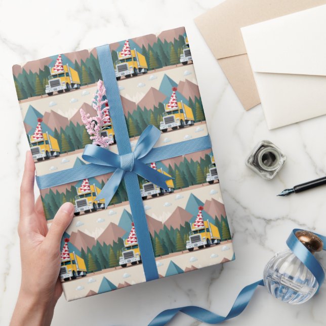 Papel De Presente Truck Happy Birthday Party Equipamento Engraçado (Presentear)