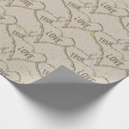 Papel De Presente True Love Beach Hearts com Starfish