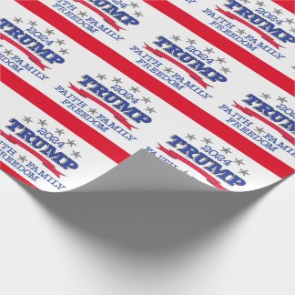 Papel De Presente Trump 2024 Faith, Family, Freedom Wrapping Paper