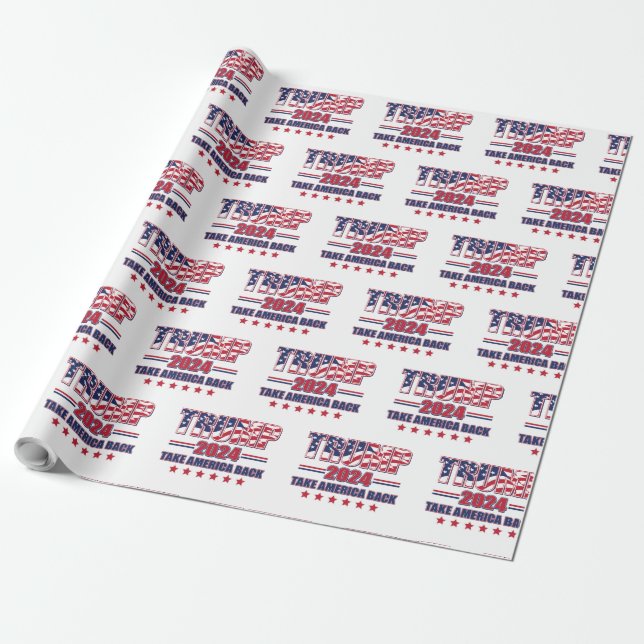 Papel De Presente Trump 2024 Retire a América (Desenrolado)