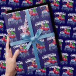 Papel De Presente Trump Christmas | Estarei em casa para o azul de N<br><div class="desc">Trump Eu Estarei Em Casa Para O Papel Azul De Natal</div>