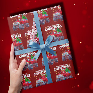 Papel De Presente Trump Christmas Eu estarei em casa para o vermel