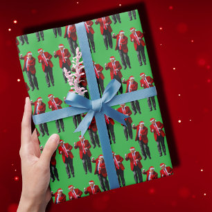 Papel De Presente Trump Dance Trump Santa Hat Claus Dance