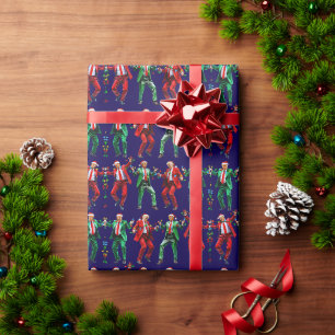 Papel De Presente Trump Dance Trump Santa Hat Dançando Natal