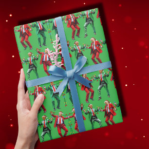 Papel De Presente Trump Dancing Trump Papais noeis dança verde de