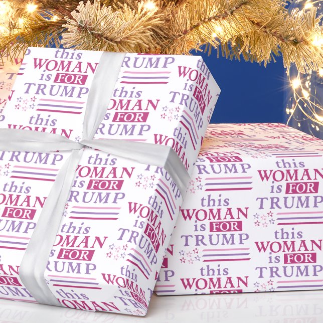 Papel De Presente Trump - esta mulher é para o TRUMP Wraptor Paper (in-situ depiction of wrapping paper)