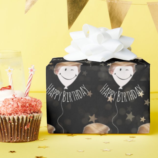 Papel De Presente Trump Hair On White Balloons (Festa de aniversário)