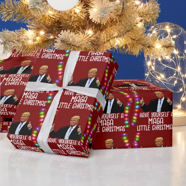 PAPEL DE PRESENTE TRUMP MAGA PEQUENO NATAL 2024 (Feriados)