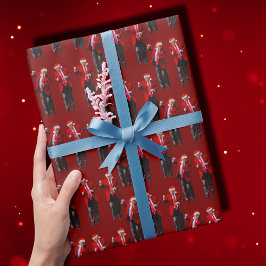 Papel De Presente Trump Santa Hat Dance Christmas | Trump Dance Red