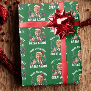 Papel De Presente Trump Santa Hat Faça o Excelente de Natal novame